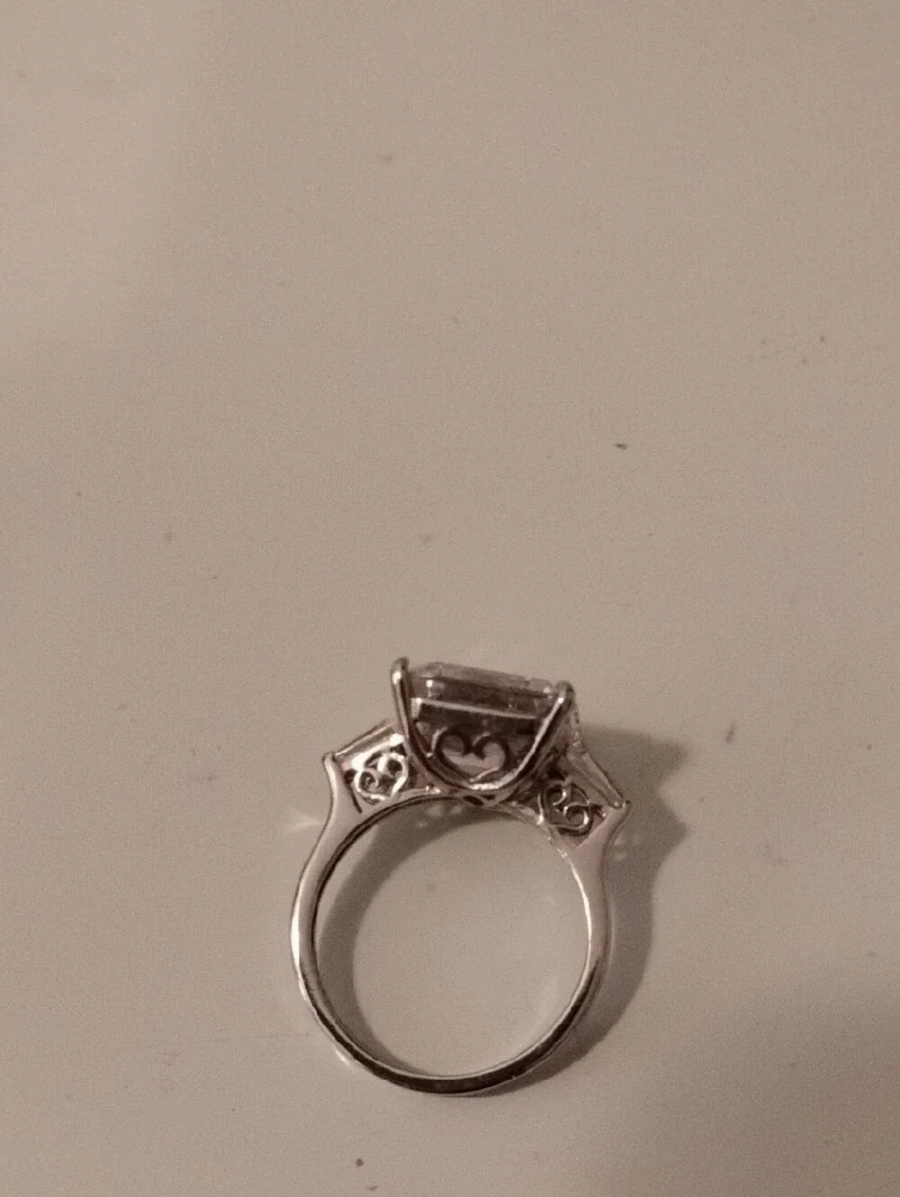 Radiance by Absolute Sterling silver 8.50ct Emerald-Cut Engagement Ring Size 9